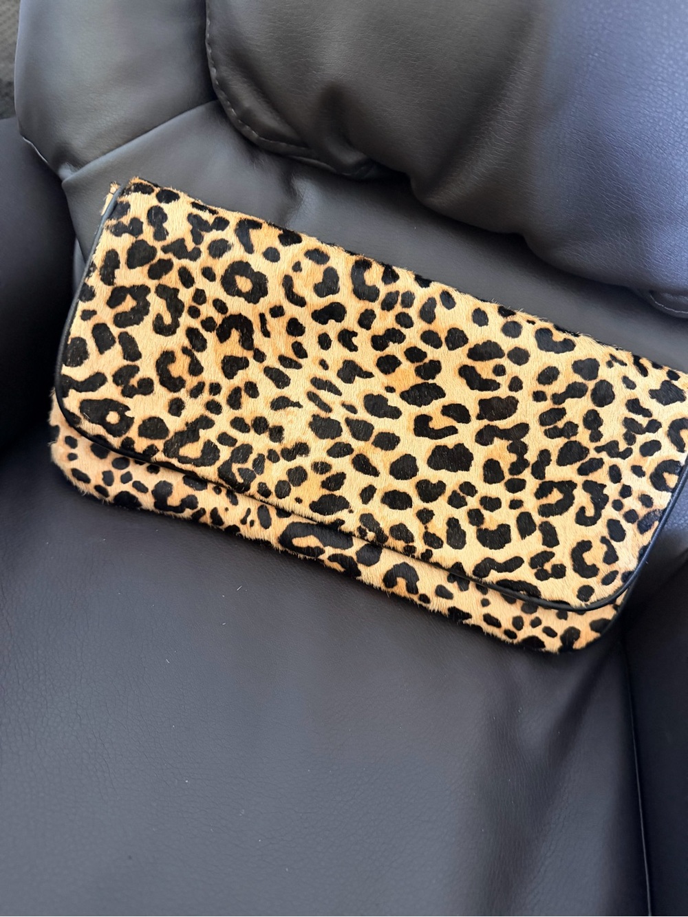 Steve Madden Leopard Print Clutch Wallet - Tan & Black